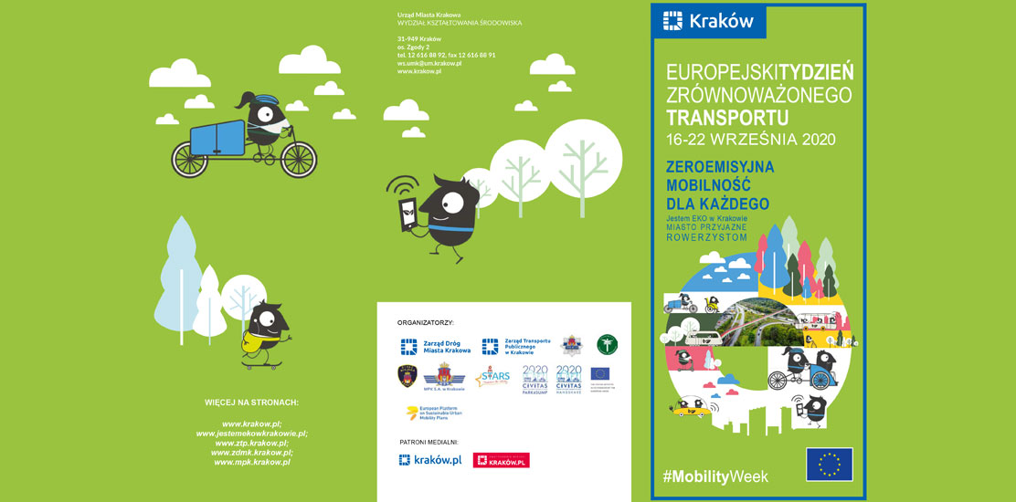 Plakat reklamowy: Europejski Tydzień Zrównoważonego Transportu.