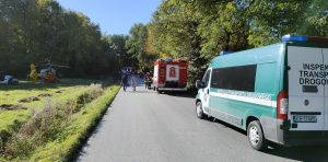 Małopolscy inspektorzy wezwani do wypadku drogowego.