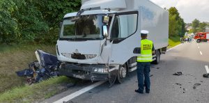 Małopolscy inspektorzy wezwani do wypadku.