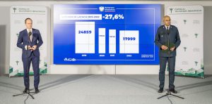 Briefing z udziałem Wiceministra Infrastruktury Rafała Webera oraz Głównego Inspektora Transportu Drogowego Alvina Gajadhura.