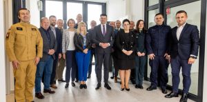 Uczestnicy wyjazdowego posiedzenia Małopolskiej Rady Bezpieczeństwa Ruchu Drogowego.
